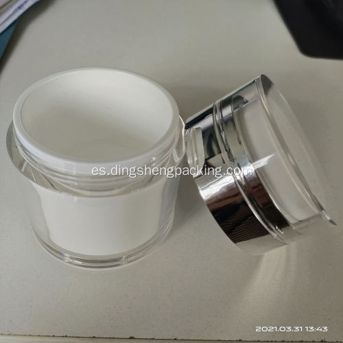 Tarro de empaquetado de crema acrílica pequeño de 50 g